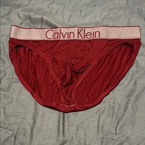 Calvin Klein Burgundy Underwear with Logo Waistband